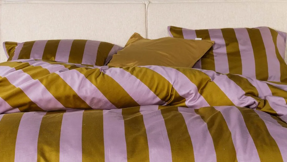 Minte Stripe dekbedovertrek