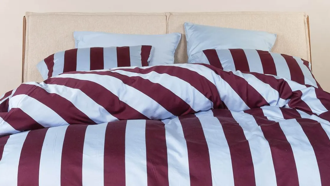 Minte Stripe dekbedovertrek