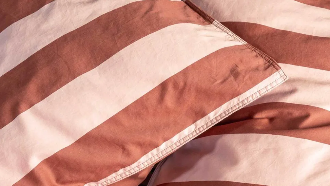 Minte Stripe dekbedovertrek