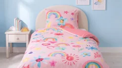 Pink Rainbow flanel dekbedovertrek