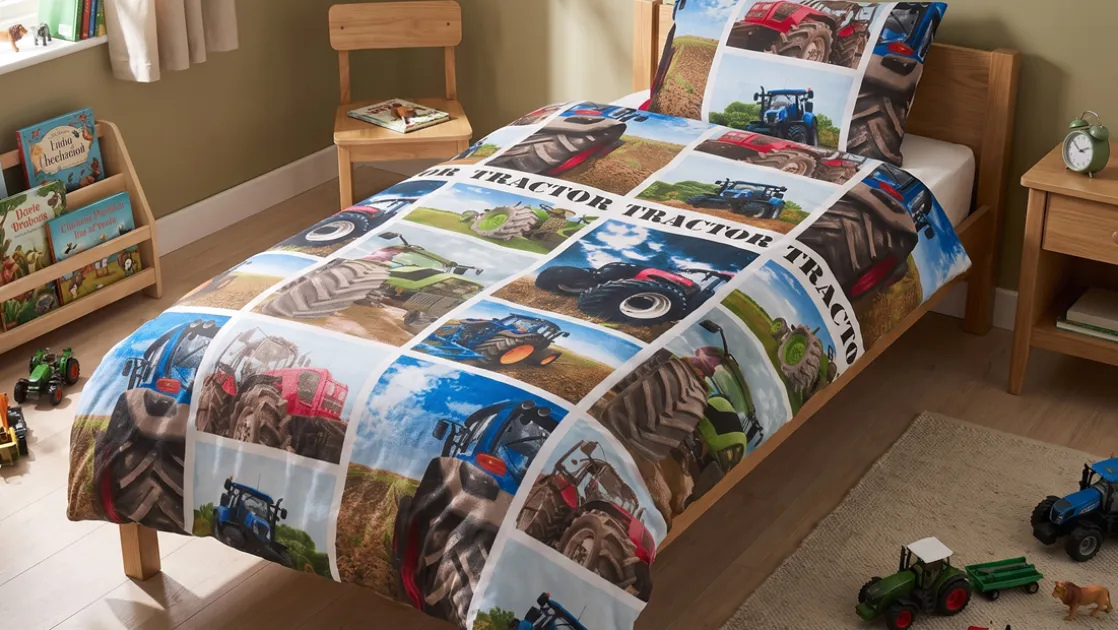 Tractor flanel dekbedovertrek