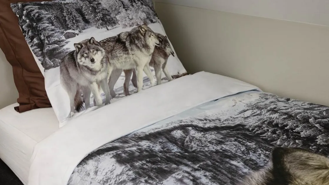 Wolf flanel dekbedovertrek